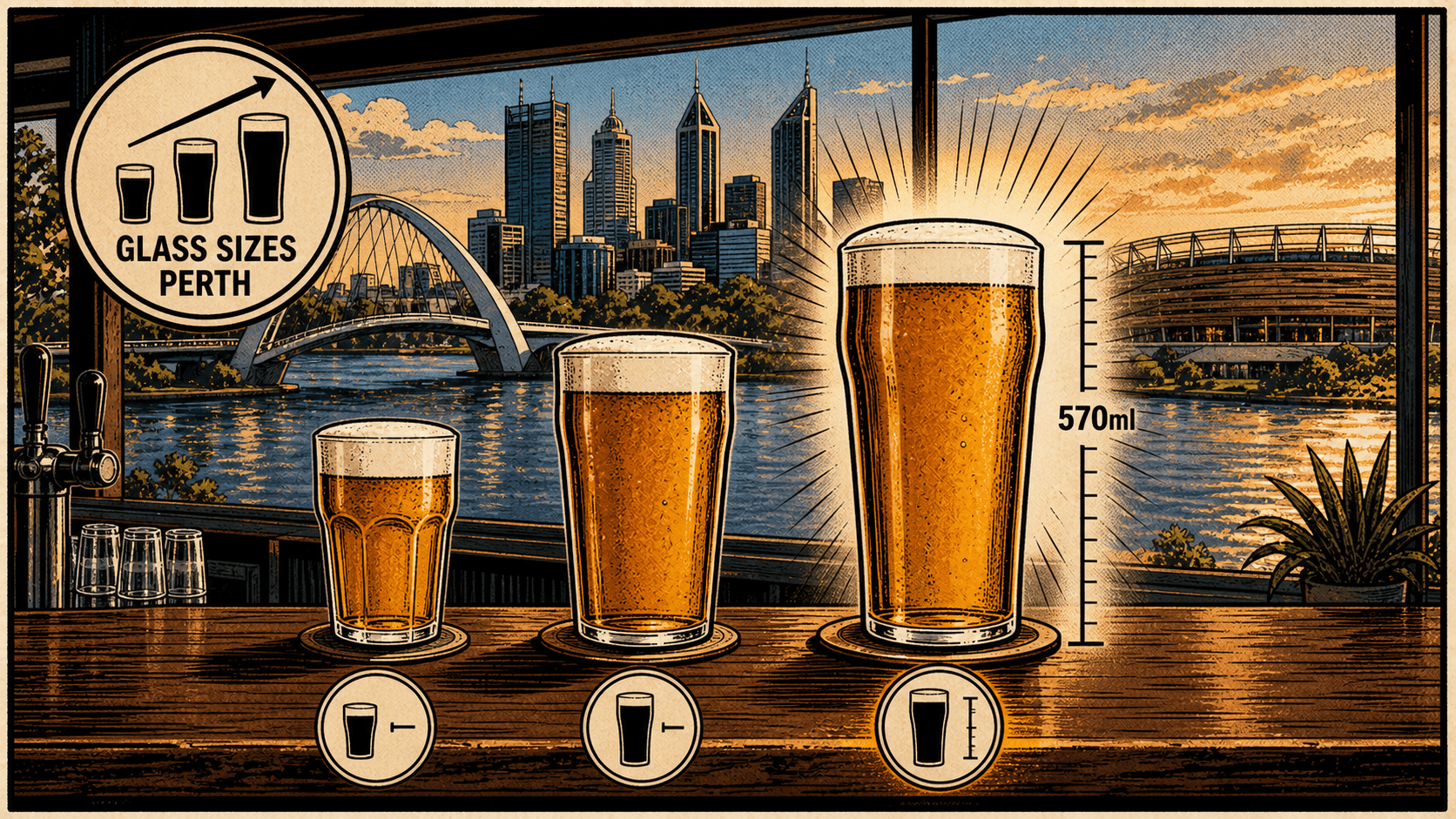 A Perth riverside pint marked as the 570ml benchmark